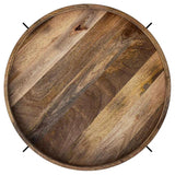 Adhvik Round Wood Top Marble Shelf Coffee Table Natural | Multi | Natural | 721888