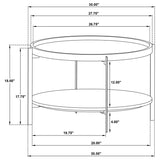 Adhvik Round Wood Top Marble Shelf Coffee Table Natural | Multi | Natural | 721888