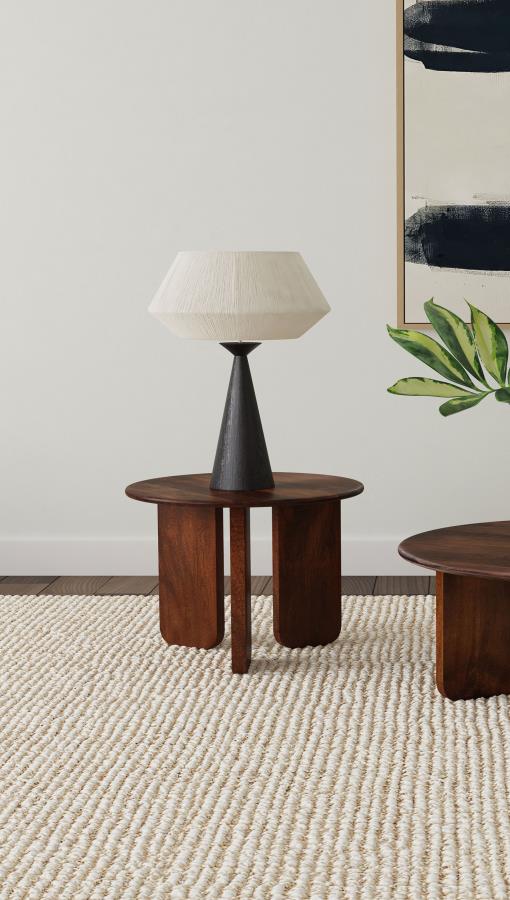 Dale Round Solid Mango Wood Side End Table Brown | King | Brown | 721997