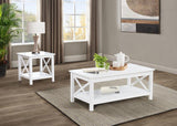 Skyview 2-piece Rectangular Lift Top Coffee Table Set White | White | 722088-S2