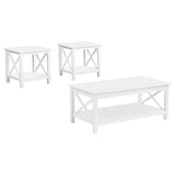 Skyview 3-piece Rectangular Lift Top Coffee Table Set White | White | 722088-S3