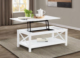 Skyview 44-inch Rectangular Lift Top Coffee Table White | White | 722088