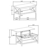 Skyview 44-inch Rectangular Lift Top Coffee Table White | White | 722088