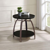 Dacre Round Engineered Wood Top Side End Table Dark Charcoal | Grey | Dark Charcoal | 722207
