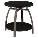 Dacre Round Engineered Wood Top Side End Table Dark Charcoal | Grey | Dark Charcoal | 722207