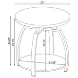 Dacre Round Engineered Wood Top Side End Table Dark Charcoal | Grey | Dark Charcoal | 722207