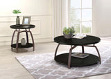 Dacre Round Engineered Wood Top Side End Table Dark Charcoal | Grey | Dark Charcoal | 722207