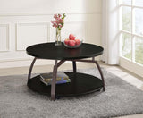 Dacre Round Engineered Wood Top Coffee Table Dark Charcoal | Black | Dark Charcoal | 722208