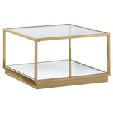 Renee 2-piece Square Coffee Table Set Rose Brass | Gold | Rose Brass | 722660
