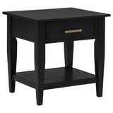 Lindenton 1-drawer Wood Occasional Side End Table Black | Black | 722727