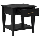 Lindenton 1-drawer Wood Occasional Side End Table Black | Black | 722727