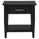Lindenton 1-drawer Wood Occasional Side End Table Black | Black | 722727