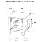 Lindenton 1-drawer Wood Occasional Side End Table Black | Black | 722727