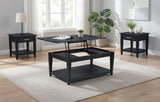 Lindenton 3-piece Wood Lift-Top Coffee and End Table Set Black | 3-piece | 722728-S3