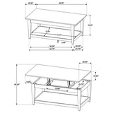 Lindenton 3-piece Wood Lift-Top Coffee and End Table Set Black | Black | 722728-S3