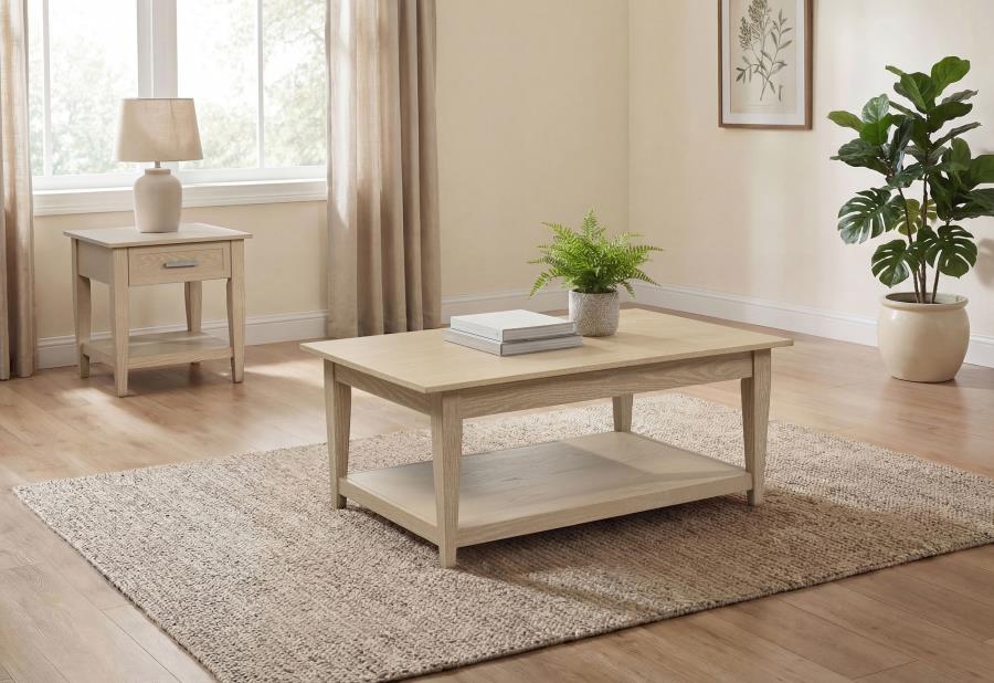 Lindenton 2-piece Wood Lift-Top Coffee and End Table Set Blonde | 722758-S2