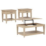 Lindenton 3-piece Wood Lift-Top Coffee and End Table Set Blonde | 3-piece | 722758-S3