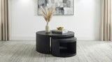 Sweeney 2-piece Round Wood Occasional Nesting Table Set Black | Black | 722820