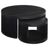 Sweeney 2-piece Round Wood Occasional Nesting Table Set Black | Black | 722820