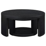 Sweeney 2-piece Round Wood Occasional Nesting Table Set Black | Black | 722820