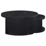 Sweeney 2-piece Round Wood Occasional Nesting Table Set Black | Black | 722820