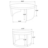 Sweeney 2-piece Round Wood Occasional Nesting Table Set Black | Black | 722820
