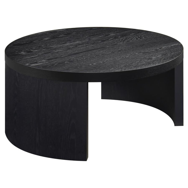 Sweeney 39-inch Round Wood Occasional Cocktail Coffee Table Black