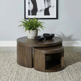 Sweeney 2-piece Round Wood Occasional Nesting Table Set Dark Walnut | Brown | Dark Walnut | 722830