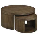 Sweeney 2-piece Round Wood Occasional Nesting Table Set Dark Walnut | Brown | Dark Walnut | 722830