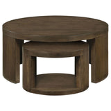 Sweeney 2-piece Round Wood Occasional Nesting Table Set Dark Walnut | Brown | Dark Walnut | 722830