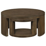 Sweeney 2-piece Round Wood Occasional Nesting Table Set Dark Walnut | Brown | Dark Walnut | 722830