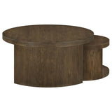 Sweeney 2-piece Round Wood Occasional Nesting Table Set Dark Walnut | Brown | Dark Walnut | 722830