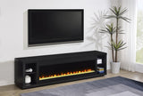 Deiter 79-inch TV Stand Fireplace Media Console Black | Black | 722833