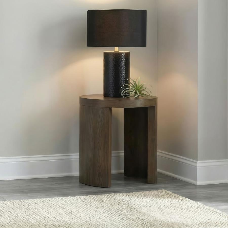 Sweeney 24-inch Round Wood Occasional Side End Table Dark Walnut | Brown | Dark Walnut | 722837