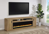 Eddy 79-inch 2-door TV Stand Fireplace Media Console Mango | Brown | Mango | 722843