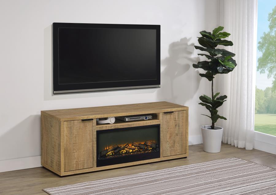 Fuller 60-inch 2-door TV Stand Fireplace Media Console Mango | Full | Brown | Mango | 722852