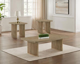 Adina 3-piece Wood Coffee Table Set Distressed Light Brown | Brown | Distressed Light Brown | 722858-S3