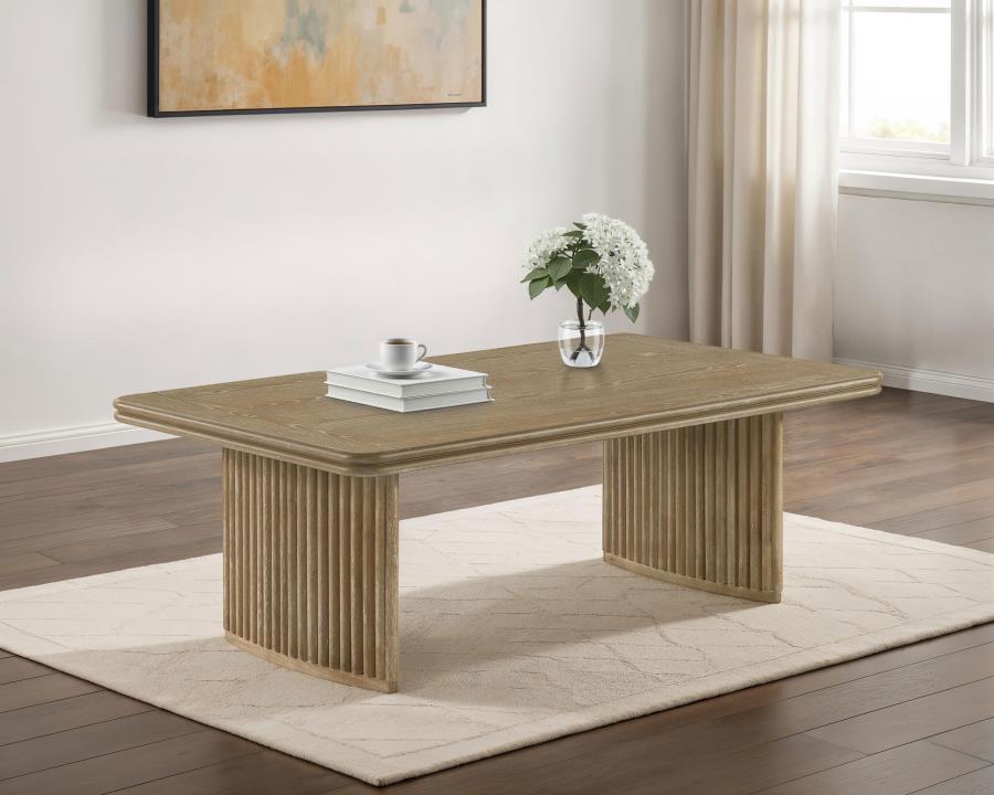 Adina Rectangular Wood Coffee Table Distressed Light Brown | Brown | Distressed Light Brown | 722858
