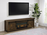 Enfield 71-inch TV Stand Fireplace Media Console Dark Pine | Full | Brown | Dark Pine | 722863
