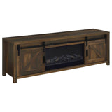 Enfield 71-inch TV Stand Fireplace Media Console Dark Pine | Full | Brown | Dark Pine | 722863