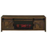 Enfield 71-inch TV Stand Fireplace Media Console Dark Pine | Full | Brown | Dark Pine | 722863