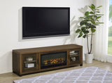 Havering 71-inch TV Stand Fireplace Media Console Dark Pine | Brown | Dark Pine | 722873