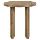 Adina Round Wood Side End Table Distressed Light Brown | Brown | Distressed Light Brown | 722937