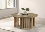 Adina 36-inch Round Wood Coffee Table Distressed Light Brown | Brown | Distressed Light Brown | 722938