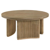 Adina 36-inch Round Wood Coffee Table Distressed Light Brown | Brown | Distressed Light Brown | 722938