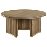 Adina 36-inch Round Wood Coffee Table Distressed Light Brown | Brown | Distressed Light Brown | 722938