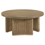 Adina 36-inch Round Wood Coffee Table Distressed Light Brown | Brown | Distressed Light Brown | 722938