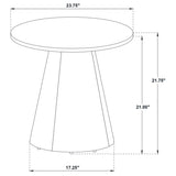 Franklin Round Wood Pedestal Side End Table Grey and Dark Brown | Grey | Grey / Dark Brown | 722977
