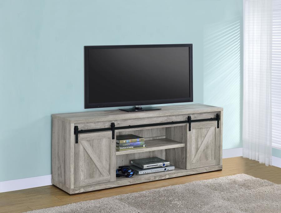 Brockton 2-door Engineered Wood 71-inch TV Stand Grey Driftwood | Grey | Grey Driftwood | 723263