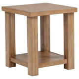 Beasley Square Wood End Side Table With Shelf Golden Oak | Brown | Golden Oak | 723327